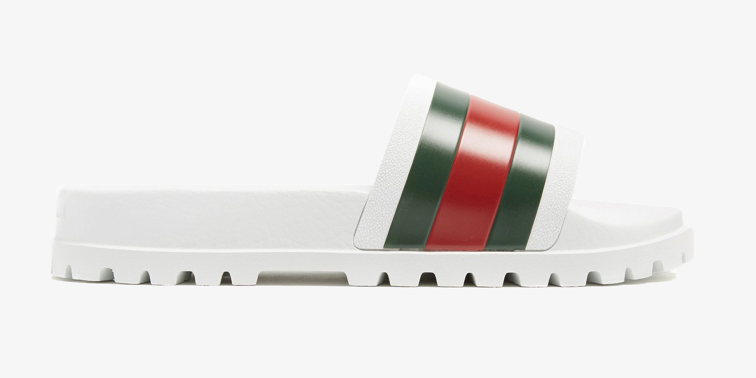 mens gucci web slides