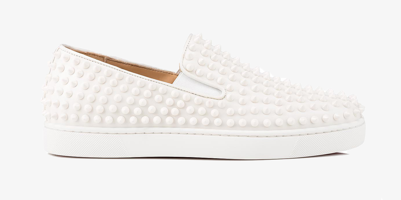 christian louboutin roller boat white