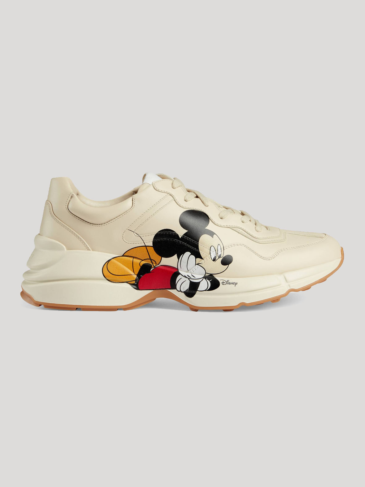 Gucci Rhyton Logo Mickey Mouse Print Leather Sneaker - Kicks Galeria