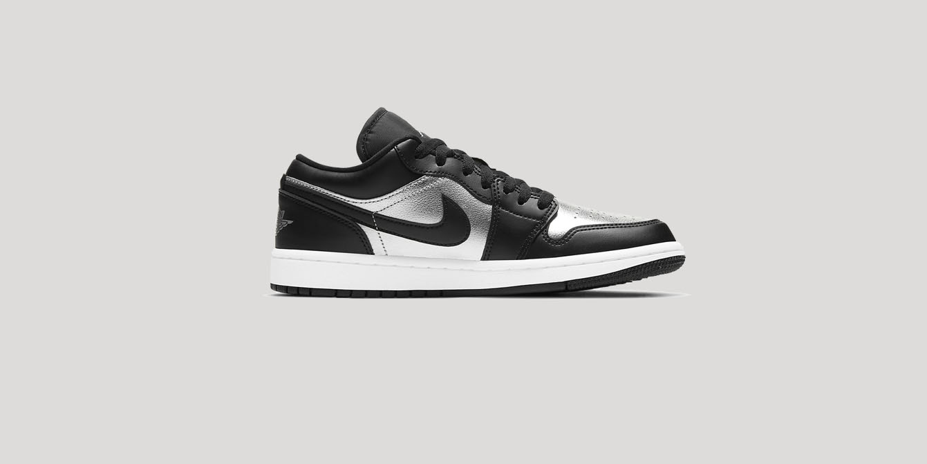 air jordan 1 low se black metallic silver