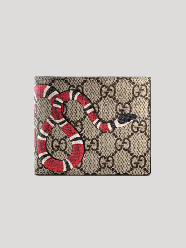 Gucci Kingsnake Print GG Supreme Wallet - Kicks Galeria