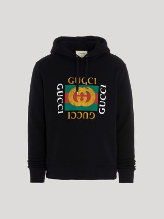 Gucci Logo Print Hoodie - Kicks Galeria