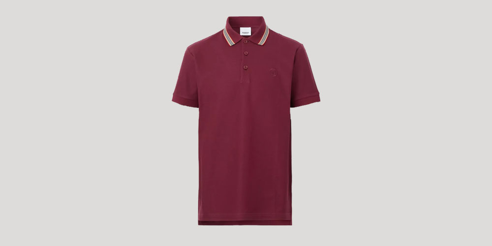 Burberry Icon Stripe Collar Cotton Piqué Polo Shirt - Kicks Galeria